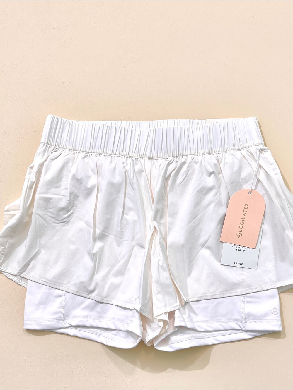 Blogilates Ruffle Shorts Size L White – NWT